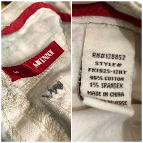 🆕 1st Kiss Green & Cream Tie Dye Ripped Distressed Skinny Jeans Juniors Size 3 - Picture 6 of 6